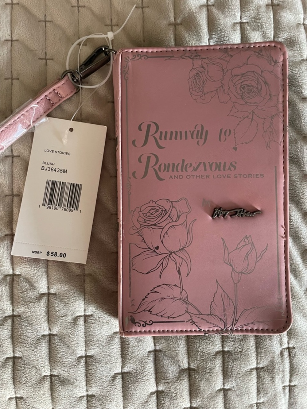 Betsey Johnson Blush Pink Floral Wristlet Wallet
